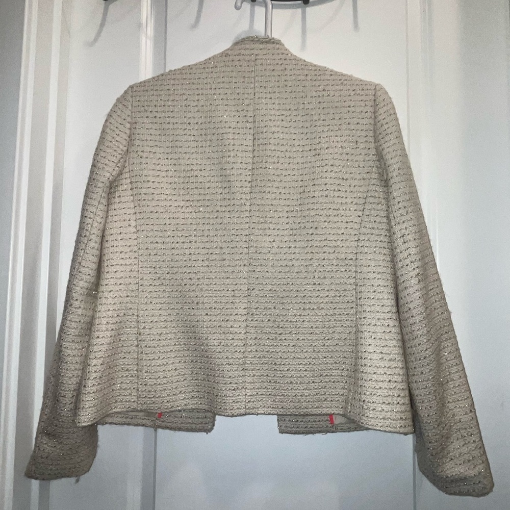 J.Crew Metallic Tweed Lady Jacket with Front Pockets in Cream - Picture 2 of 5